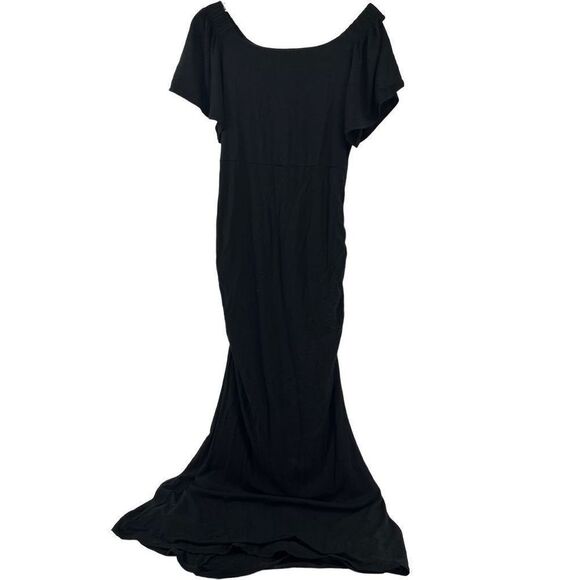 Kimi +‎ Kai Maternity Gown Off Shoulder Black Maxi Dress Abigail Formal Size M - Picture 1 of 9